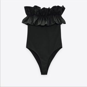 Zara | NWT Black Ruffle Swimsuit